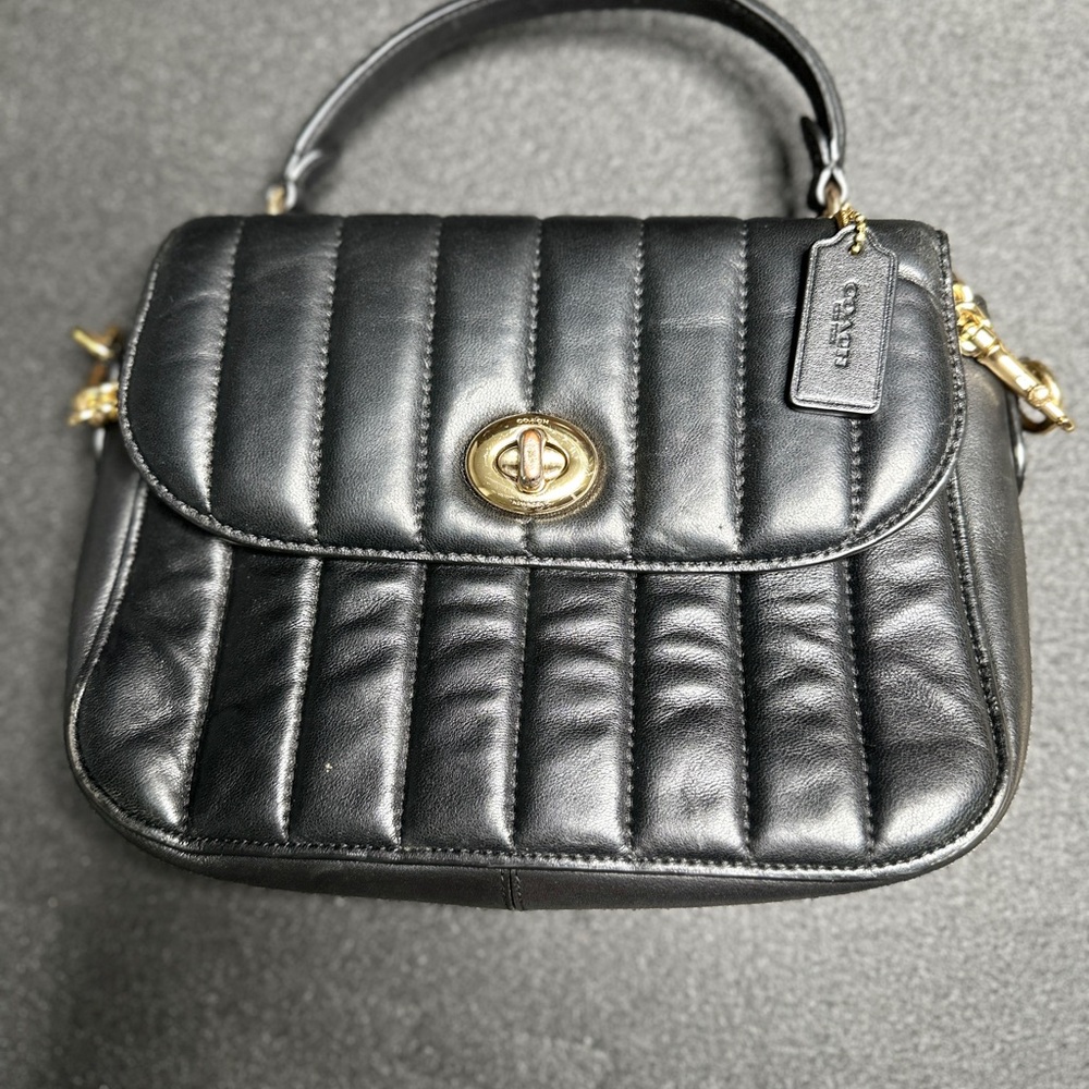 Coach Black Quilted Leather Shoulder Bag